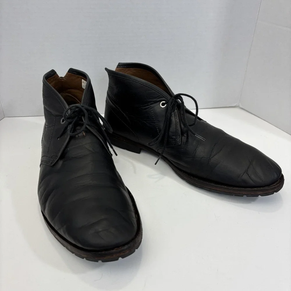 Vintage Timberland Lace Up Chukka Boots Shoes Mens Size 9 Black Leather Ankle